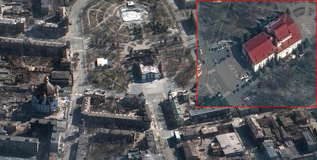 Mariupol Theater nach bombardierung